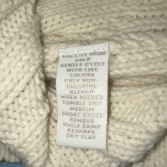 CHARTER CLUB chunky knit sweater one large button closure cream colored size XL - Picture 6 of 9